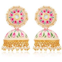 Aheli Jhumka Jhumki Enamel Earrings Indian Traditional Bollywood Ethnic Fashion Jewelry for Women
