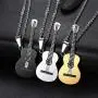 Guitar Pick Necklace QEPOL with Men Women Adjustable Chain Hip Hop Music Style Titanium Steel Guitar Tag Pendant Jewelry Personalized Gift Guitar Pick Necklace QEPOL with Men Women Adjustable Chain Hip Hop Music Style Titanium Steel Guitar Tag Pendant Jewelry Personalized Gift