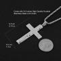 HZMAN Stainless Steel Mens Womens Cross Necklace Lords Prayer Pendant, 4 Colors Available