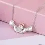 Irish Claddagh Necklace for Women Sterling Silver Girls Crystal Celtic Claddagh Hands Holding Crown Love Heart Pendant Necklace