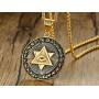 Mens Eye of Providence Pendant in Stainless Steel Mogen Star of David Wicca Amulet Talisman Necklace