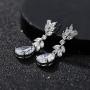 SWEETV Marquise Wedding Earrings for Brides, Bridesmaids, Teardrop Crystal Cubic Zirconia Bridal Drop Earrings for Women Prom