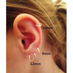 Sleeper Cartilage Tiny Small Hoop Earrings for Women Girls 925 Sterling Silver Round Nose Ring Helix Tragus Piercings Endless Hoops 8/10/12mm