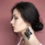 DAMLENG Fashion Lightweight Unique 1980s Retro Style Chandelier Dangle Drop Hollow Earrings Black Geometry Acrylic Earrings for Women Girls