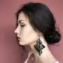 DAMLENG Fashion Lightweight Unique 1980s Retro Style Chandelier Dangle Drop Hollow Earrings Black Geometry Acrylic Earrings for Women Girls