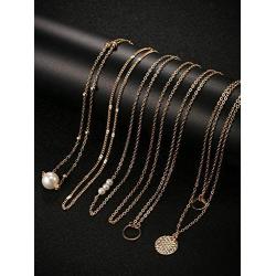 Hicarer 12 Pieces Gold Layered Choker Necklace Pendant Layering Adjustable Chain Necklaces Set for Women Girls