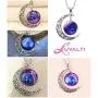 Galaxy & Crescent Cosmic Moon Pendant Necklace, Purple Glass, 17.5 Chain, Great Gift for Women Galaxy & Crescent Cosmic Moon Pendant Necklace, Purple Glass, 17.5 Chain, Great Gift for Women