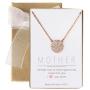 A+O Gift for Mom, Aunt, Grandma - CZ Pave Disc Necklace in Sterling Silver, Gold Vermeil, Rose Gold Vermeil
