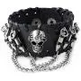 JOVIVI 3pcs Spike Studded Rivets Punk Rock Biker Wide Strap Genuine Leather Bracelets Necklace Chain Wristband Adjustable JOVIVI 3pcs Spike Studded Rivets Punk Rock Biker Wide Strap Genuine Leather Bracelets Necklace Chain Wristband Adjustable