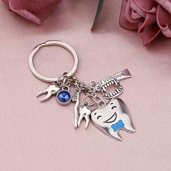 AKTAP Funny Dental Hygienist Keychain Dentist Jewelry Dentist Doctor Nurse Gifts for New Dentist Keyrings