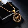 Hipunk Zodiac Pendant Necklace for Men - Star Sign Horoscope Pendant 12 Constellation Necklace 316L Stainless Steel Astrology Birthday Gifts Mens Women Jewelry