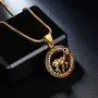 Hipunk Zodiac Pendant Necklace for Men - Star Sign Horoscope Pendant 12 Constellation Necklace 316L Stainless Steel Astrology Birthday Gifts Mens Women Jewelry