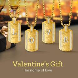 ETEVON Initial Necklace for Men Capital Letter Pendant Gold Plated Golden Chain A-Z Personalized Hip Pop Anniversary Valentines Day Birthday Jewelry Gift for Men Him Husband Boyfriend Father Boys