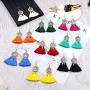 LANTAI 9-18 Pairs Colorful Bohemian Hoop Tassel Earrings Boho Earrings-Fashion V Shape Tassel Earrings Long Fringe Earrings for Women Girls Statement Earrings