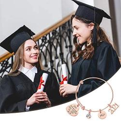 NEWNOVE Class of 2021 Graduation Gifts You are Braver Than You Believe Inspirational Charm Bracelet High School College Graduation Gifts for Her