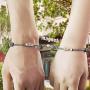 Personalized Magnetic Couple Bracelets,Braided Bracelet with Magnetic Charm for Couple Gift Jewelry 2pcs