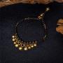 TOMLEE Beaded Rope Anklet Boho Handmade Wax Rope Braided Ankle Bracelet, Nepal Stone Charm Anklets