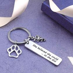 Veterinarian Gifts She Believed She Could Keychain Veterinary Technician Gifts Vet Tech Jewelry(she believed veterinary KR)