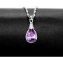Uloveido Elegant Purple Crystal Wedding Engagement Jewelry Set for Bridal Women Anniversary Birthday Charm Anniversary Necklace and Studs Earrings Jewelry Set for Women Girls WHT37
