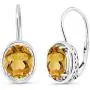 Gem Stone King Sterling Silver Yellow Citrine Dangle Earrings 3.00 cttw Gemstone Birthstone Oval 9X7MM