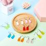 10 Pairs Gummy Candy Bear Earrings Resin Bear Drop Colorful Cartoon Dangle Drop for Women