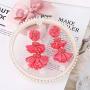 LOYALLOOK 2 Pairs Bohemian Tassel Drop Earring for Women Girls Handmade Bead Raffia Palm Tiered Long Dangle Statement Tassel Earrings