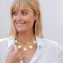 ELEARD Gold Chain Necklace Bracelet Set for Women Girls Adjustable Paperclip Link Boho Choker Necklace with Lock Heart Disc Pendant Dainty Chunky Chain Punk Necklaces Jewelry Birthday Party Gifts