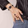 Bomine Boho Crystal Finger Bracelets Ring Hand Chain Gold Flower Beach Slave Bracelet Jewelry Chain for Women and Girls