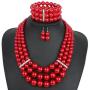 NA Kosmos-LI Multi Layer Simulated Pearl Strand Costume Jewelry Set