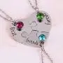 Fanery Sue Personalized Puzzle Pieces Heart Shape Necklace/Kaychain for Love Best Friends Family Custom Name/Date Matching Pendant Set with Gift Box Fanery Sue Personalized Puzzle Pieces Heart Shape Necklace/Kaychain for Love Best Friends Family Custom Name/Date Matching Pendant Set with Gift Box