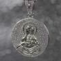 KOSMOLING Sparking Iced Out Hip Hop Jewelry Rose Gold Silver 3 Colors Virgin Mary Pendant Necklace for Men and Women, Micro Pave AAA Cubic Zirconia, 24inch Box Chain