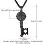 U7 Ward Off Evil Exorcism Jewelry Stainless Steel/Black / 18K Gold Plated Saint Benedict Medal Design Key Pendant Necklace