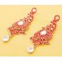 Touchstone Indian Bollywood paisley Rhinestone designer bridal jewelry earrings for women in antique gold tone