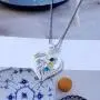 Asiarhyme 3 Custom Names Birthstone Necklaces for Women,925 Sterling Silver Mom and Kids Name Necklace,Copper Heart Necklace for Mother and Daughters