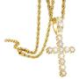 Mens Womens Cross Pendant Necklace with CZ, 18K Gold Plated/Silver Color, 316L Stainless Steel, 18 24 Inches Chain Jewelry Gift