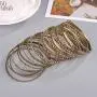 Lux Accessories Flower Mixed Metal Aztec Multi Bangle Set Lux Accessories Flower Mixed Metal Aztec Multi Bangle Set