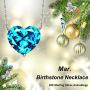 FORECHIC 925 Sterling Silver Birthstone Necklaces for Women Heart Pendant Necklaces for Women Birthday