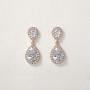 SWEETV Cubic Zirconia Teardrop Bridal Earrings, Rhinestone Dangle Earrings for Wedding Prom Anniversary