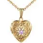 MicLee Heart Shape Photo Locket Pendant Necklace Stainless Steel Necklace with 19.7 Inch Cable Chain