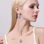 EVER FAITH 925 Sterling Silver Gift Jewelry for Women CZ Baroque Pendant Necklace Earrings Set