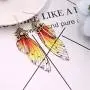 tmtonmoon Unique Big Monarch Colorful Butterfly Wing Gold Drop Dangle Earrings Crystal Wing Earring Fashion Insect Jewelry For Women Girls Teens Gifts