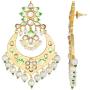 Aheli Indian Handmade Floral Enamel Faux Stone Studded Drop Dangle Earrings with Beaded Tassel Ethnic Wedding Fashion Jewelry for Women