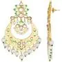 Aheli Indian Handmade Floral Enamel Faux Stone Studded Drop Dangle Earrings with Beaded Tassel Ethnic Wedding Fashion Jewelry for Women