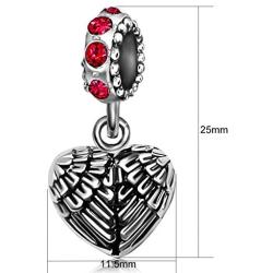 JMQJewelry Angel Wings Heart Love Birthstone Dangle Charms Beads for Bracelets Mother Father Gifts