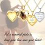 Women Girls Locket Necklace Platinum 18K Gold Photo Lockets that Hold Picture,Chain 20 Inch Personalized Gift Custom Love Heart Image Necklaces