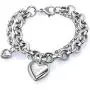 Womens Heart Pendant Bracelet With Double Gorgeous Chain Stainless Steel Silver Drop White Hot Punk Sexy Hiphop Jewelry Girls Womens Heart Pendant Bracelet With Double Gorgeous Chain Stainless Steel Silver Drop White Hot Punk Sexy Hiphop Jewelry Girls