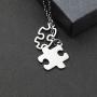 Eigso Autism Awareness Necklace Diversity Puzzle Pieces Pendant Jewelry Autism Awareness Stainless Steel Necklace Inspirational Gift for Autistic People