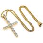 TOPGRILLZ 14K Gold&Silver Plated Iced Out CZ 3'' Lab Diamond Cross Pendant Chain for Men and Women