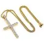 TOPGRILLZ 14K Gold&Silver Plated Iced Out CZ 3'' Lab Diamond Cross Pendant Chain for Men and Women TOPGRILLZ 14K Gold&Silver Plated Iced Out CZ 3'' Lab Diamond Cross Pendant Chain for Men and Women