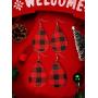 8 Pairs Christmas Plaid Earrings Faux Leather Dangle Earrings Checkered Teardrop Earrings Lightweight Plaid Leather Earrings for Women